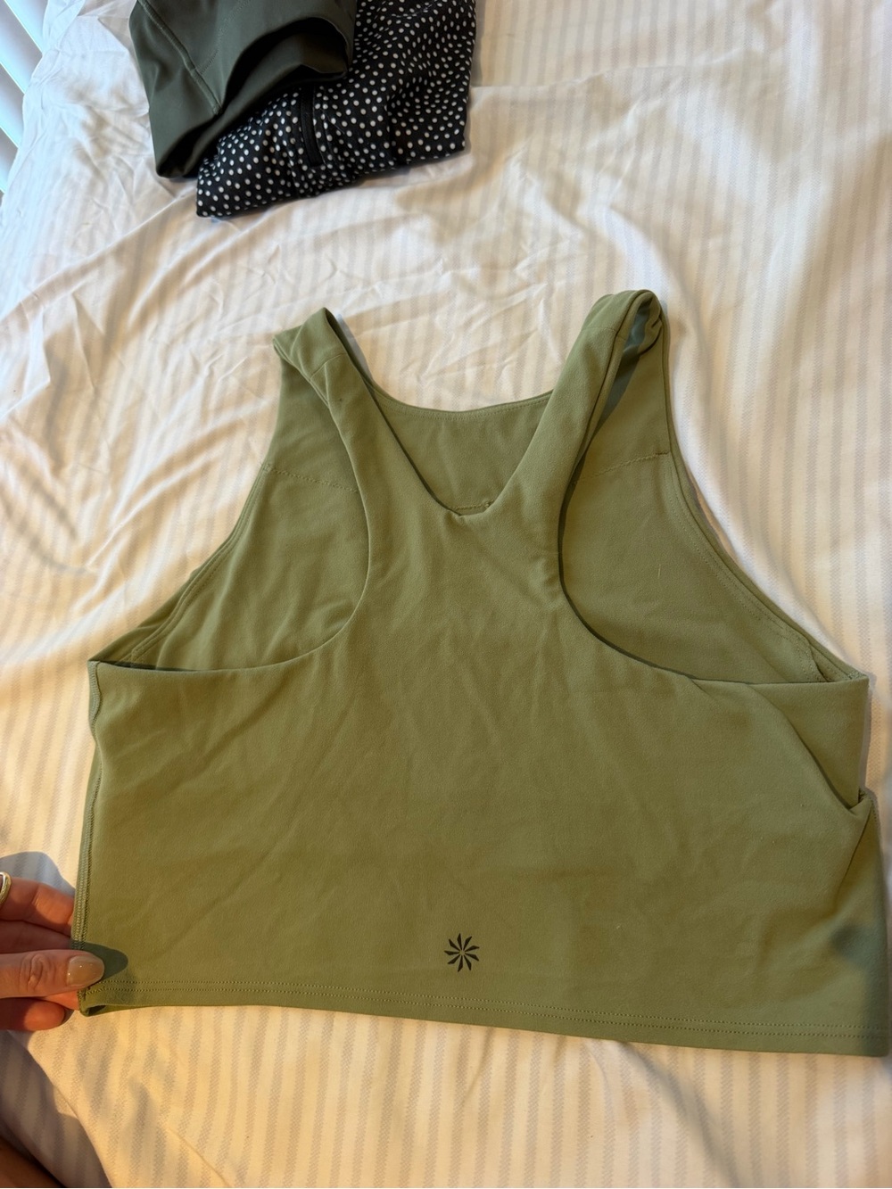 Athleta Olive Green Racerback Crop Tank